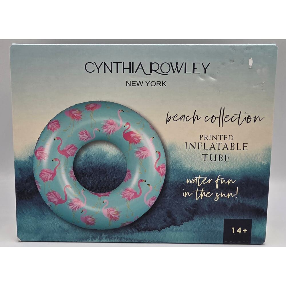 Cynthia Rowley Adult Float Tube Beach Inflatable Flamingos 41" Round New